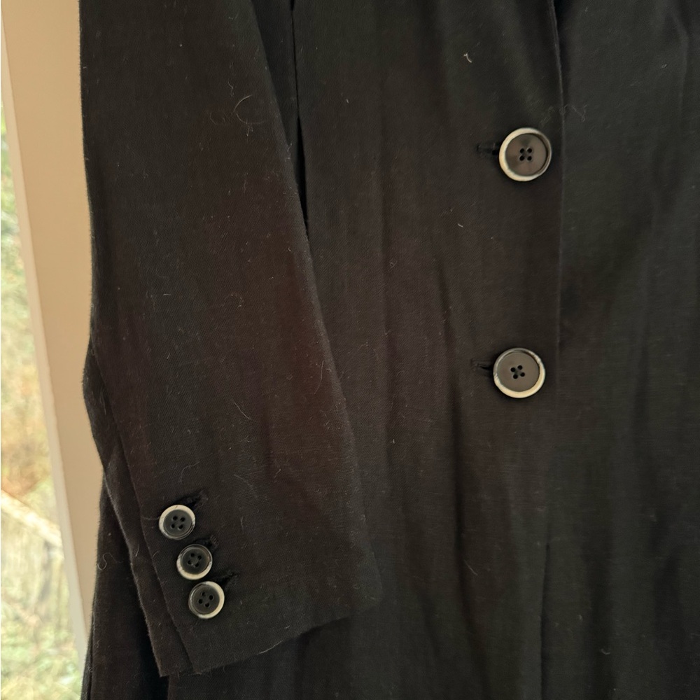 Mango Long Black linen jacket - Picture 8 of 9